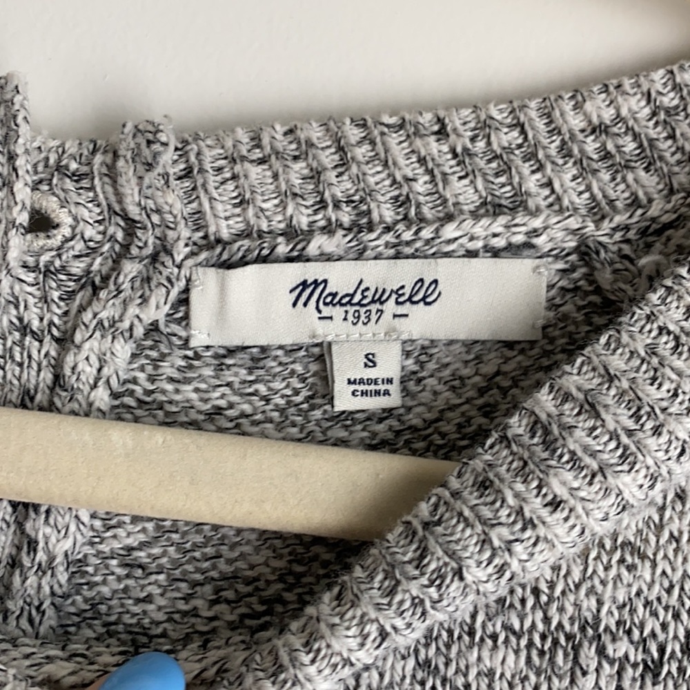 Madewell Gray Button Back Sweater - image 2